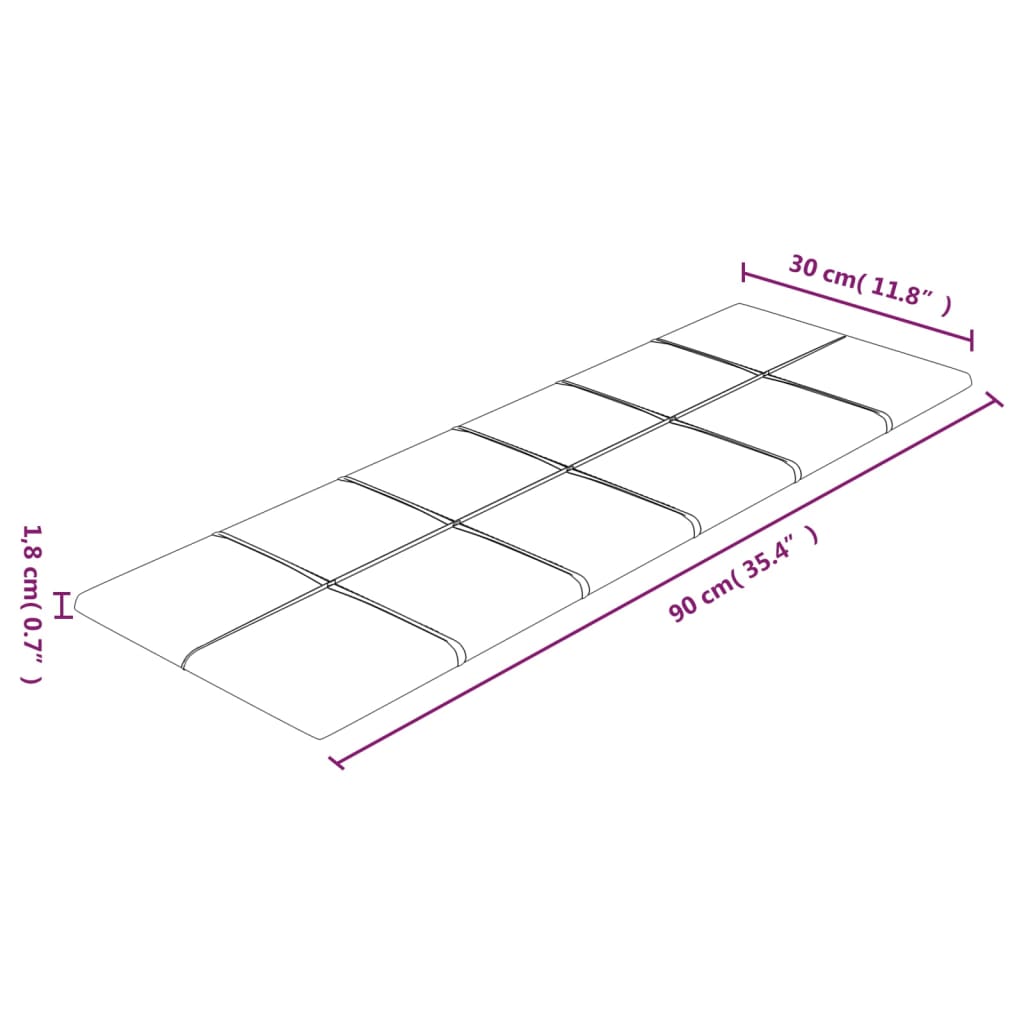 Pannelli Murali 12 pz Crema 90x30 cm Velluto 3,24 m² cod mxl 5576