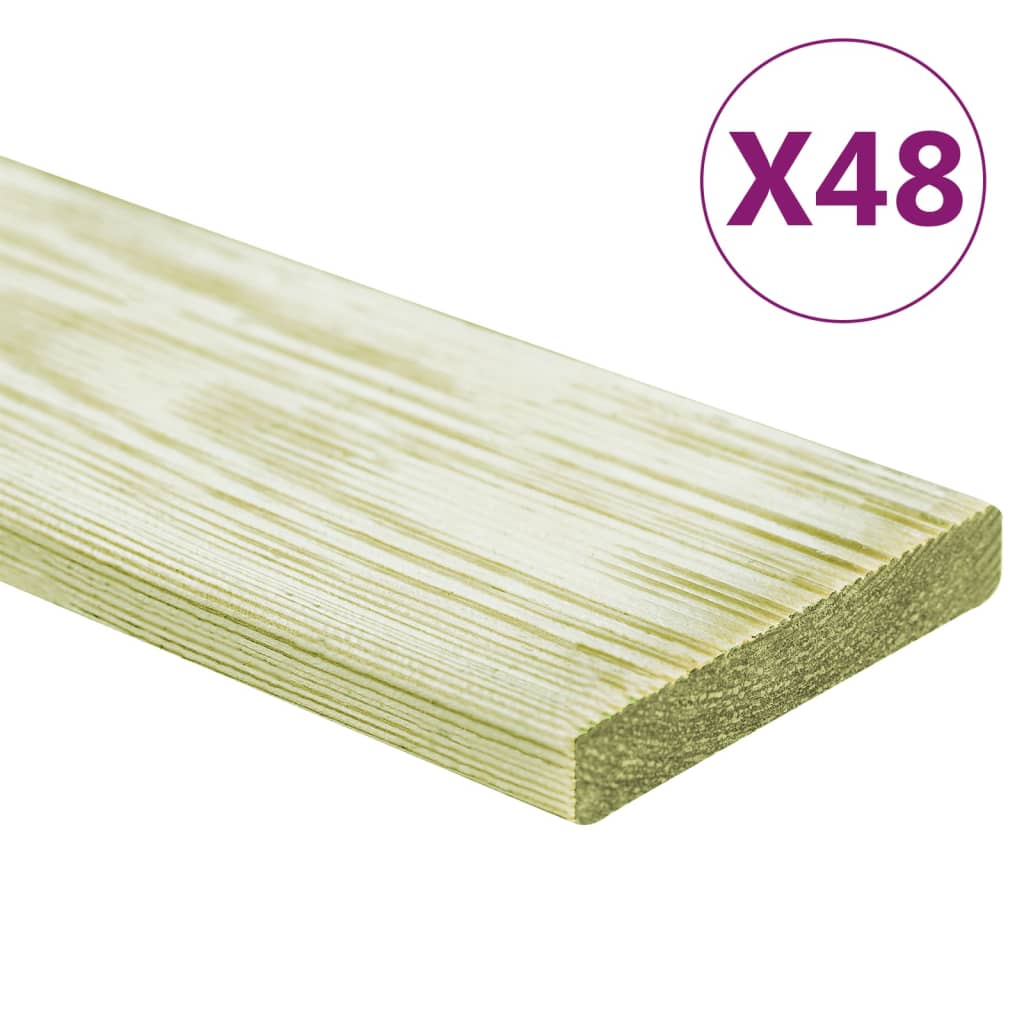 Tavole Pavimento 48pz 5,76 m² 1m Legno Massello Pino Impregnato cod mxl 48747