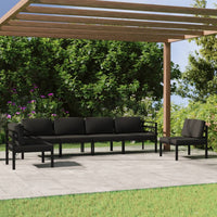 Set Divani da Giardino 6 pz con Cuscini in Alluminio Antracite 3107793