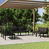 Set Divani da Giardino 6 pz con Cuscini in Alluminio Antracite 3107802