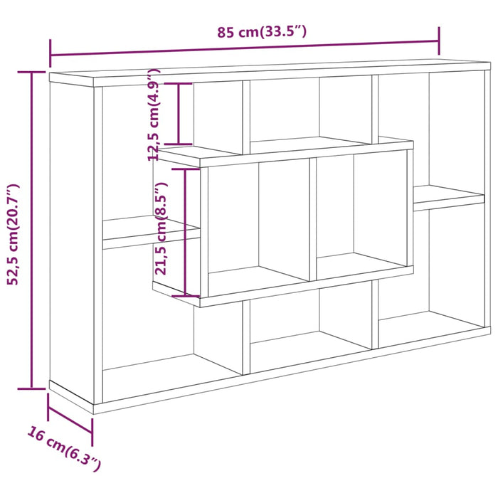 Scaffale a Parete Bianco 85x16x52,5 cm in Legno Multistrato cod mxl 60054