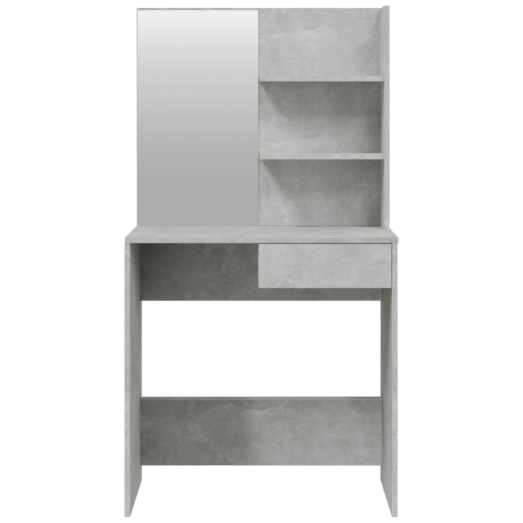 Toeletta con Specchio Grigio Cemento 74,5x40x141 cm 802808