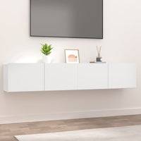 Mobili TV 2 pz Bianchi 80x30x30 cm in Legno Multistrato 804535