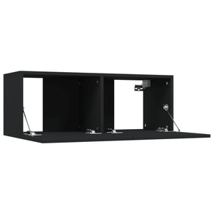 Mobili Porta TV 2 pz Neri 80x30x30 cm in Legno Multistrato cod mxl 13265