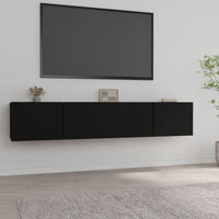 Mobili Porta TV 2 pz Neri 80x30x30 cm in Legno Multistrato cod mxl 13265