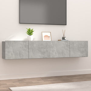 Mobili Porta TV 2pz Grigio Cemento 80x30x30cm Legno Multistrato