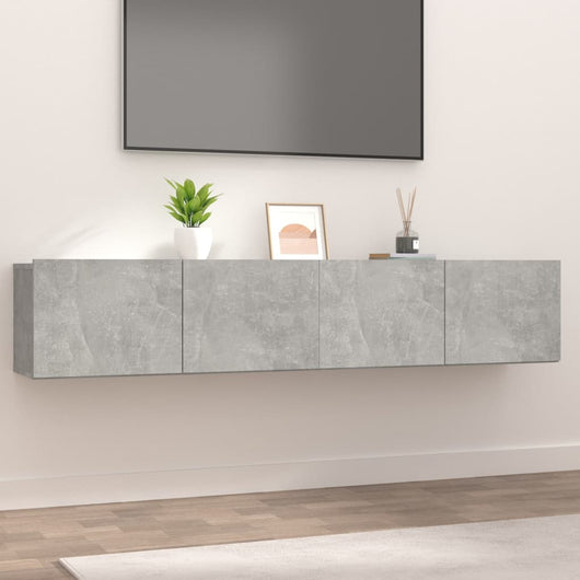 Mobili Porta TV 2pz Grigio Cemento 80x30x30cm Legno Multistrato