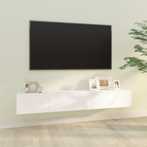 Mobili TV da Parete 2 pz Bianchi 100x30x30 cm Legno Multistrato cod mxl 63203