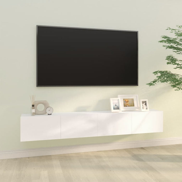 Mobili TV da Parete 2 pz Bianchi 100x30x30 cm Legno Multistrato cod mxl 63203