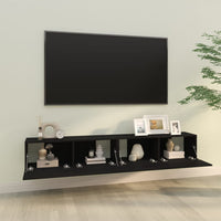 Mobili TV da Parete 2 pz Neri 100x30x30 cm Legno Multistrato 804545