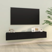 Mobili TV da Parete 2 pz Neri 100x30x30 cm Legno Multistratocod mxl 73264