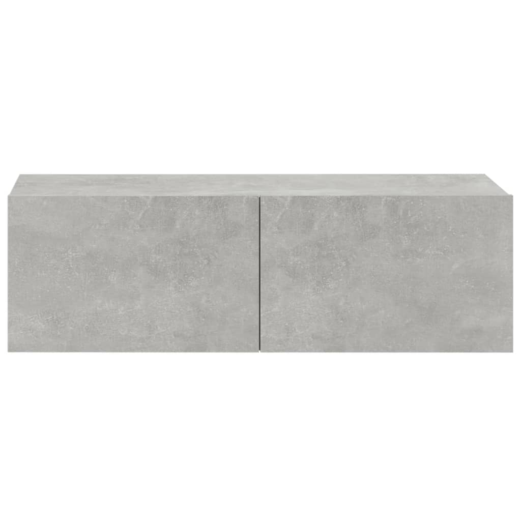 Mobili TV da Parete 2 pz Grigio Cemento 100x30x30 cm in Legno 804548