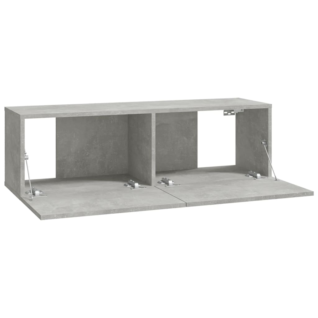 Mobili TV da Parete 2 pz Grigio Cemento 100x30x30 cm in Legno 804548