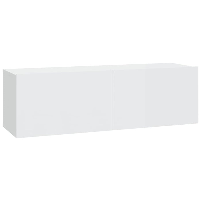 Mobili TV da Parete 2 pz Bianco Lucido 100x30x30 cm in Legno cod mxl 66217