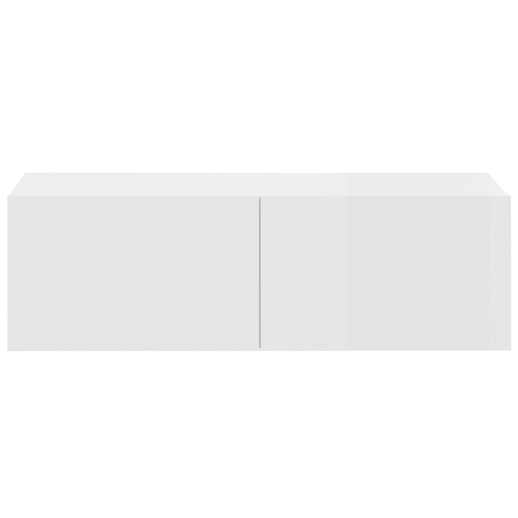 Mobili TV da Parete 2 pz Bianco Lucido 100x30x30 cm in Legno cod mxl 66217