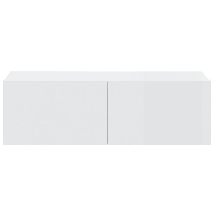 Mobili TV da Parete 2 pz Bianco Lucido 100x30x30 cm in Legno cod mxl 66217