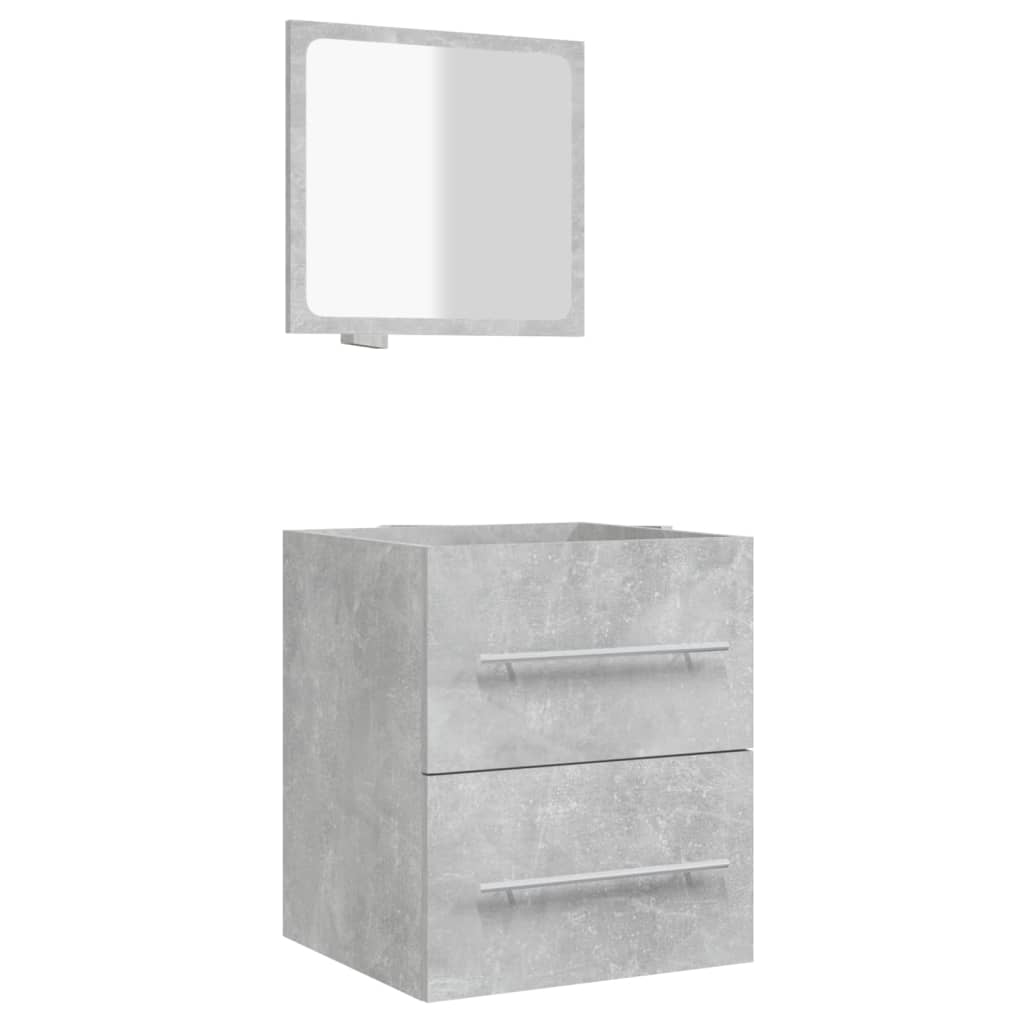 Mobile da Bagno con Specchio Grigio Cemento 41x38,5x48 cm cod 10970