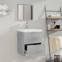 Mobile da Bagno con Specchio Grigio Cemento 41x38,5x48 cm cod 10970