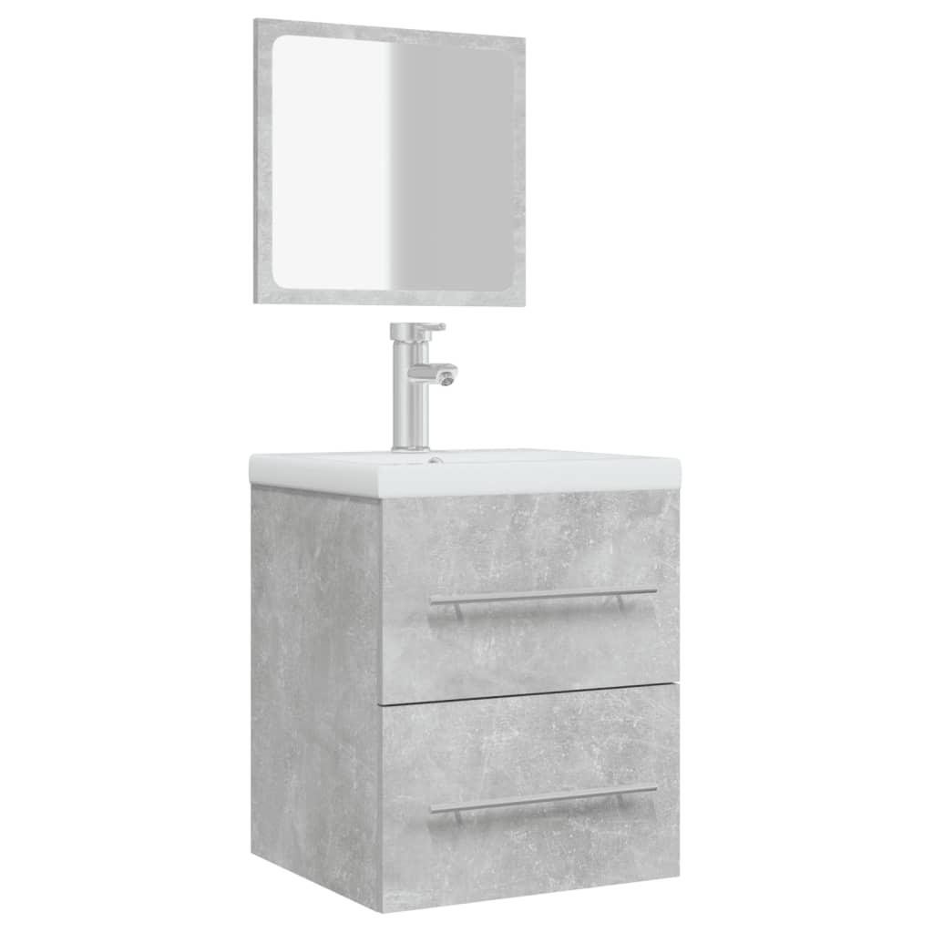 Mobile da Bagno con Specchio Grigio Cemento 41x38,5x48 cm cod 10970