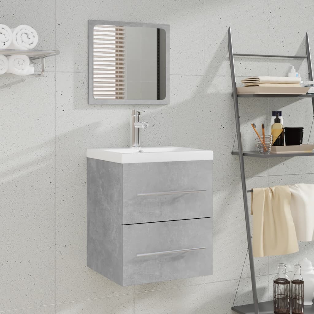 Mobile da Bagno con Specchio Grigio Cemento 41x38,5x48 cm cod 10970