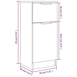 Credenza Bianca 30x30x70 cm in Legno Multistrato 811115