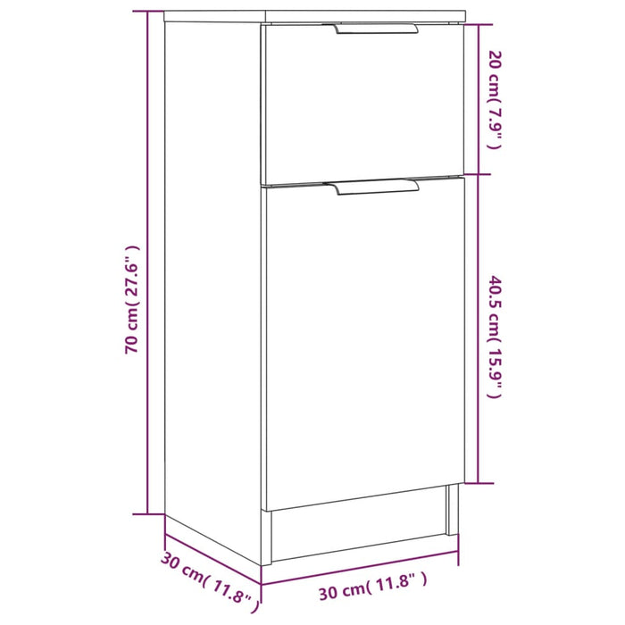 Credenza Rovere Sonoma 30x30x70 cm in Legno Multistrato 811121