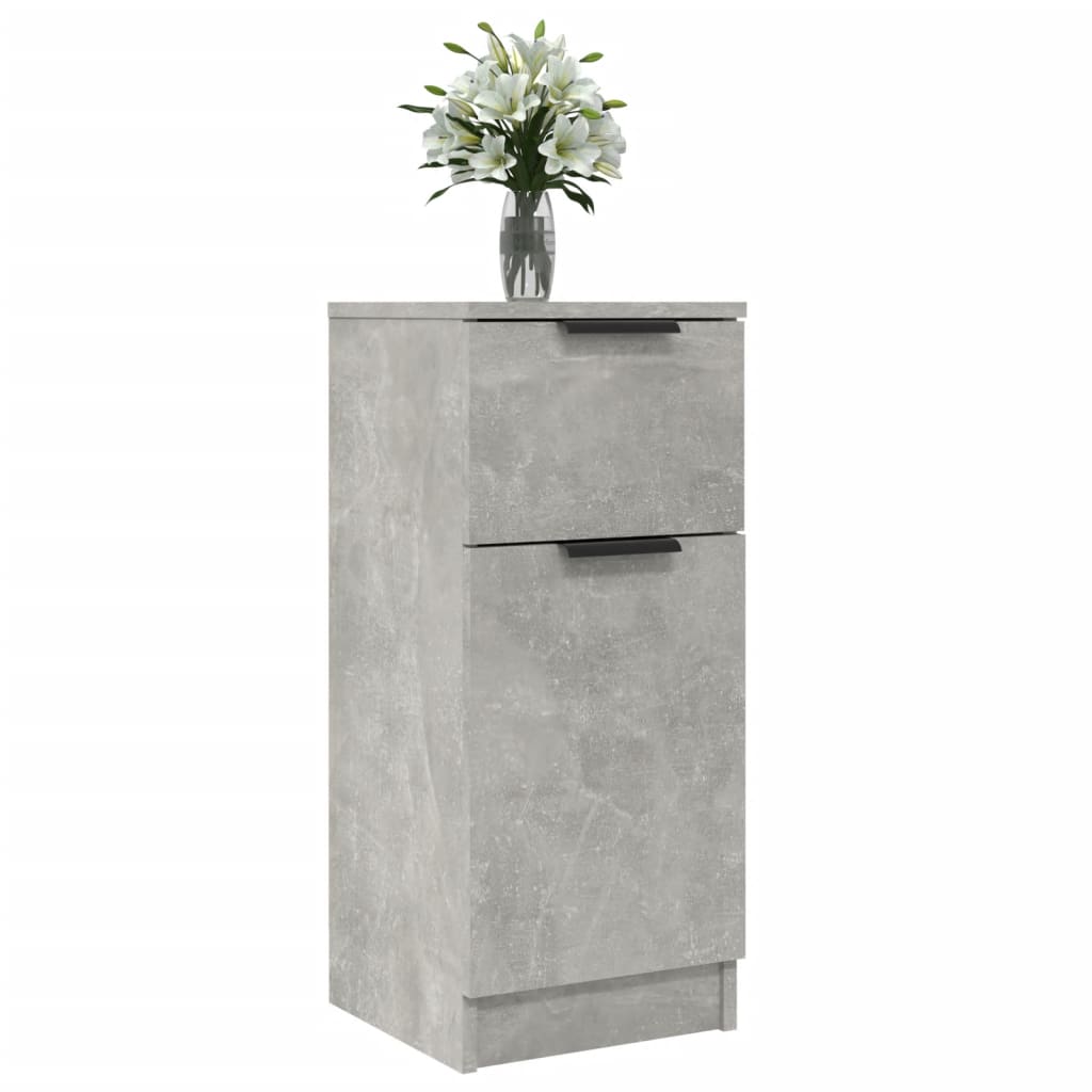 Credenze 2 pz Grigio Cemento 30x30x70 cm in Legno Multistrato