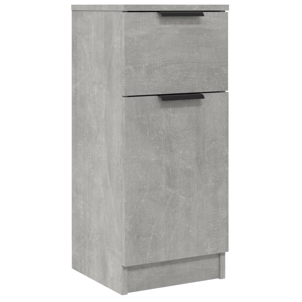 Credenze 2 pz Grigio Cemento 30x30x70 cm in Legno Multistrato