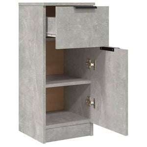 Credenze 2 pz Grigio Cemento 30x30x70 cm in Legno Multistrato