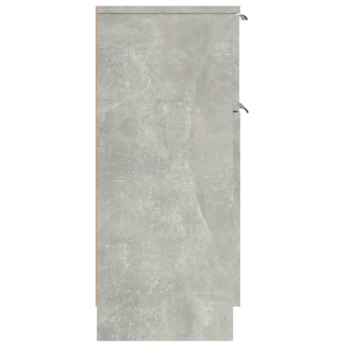 Credenze 2 pz Grigio Cemento 30x30x70 cm in Legno Multistrato