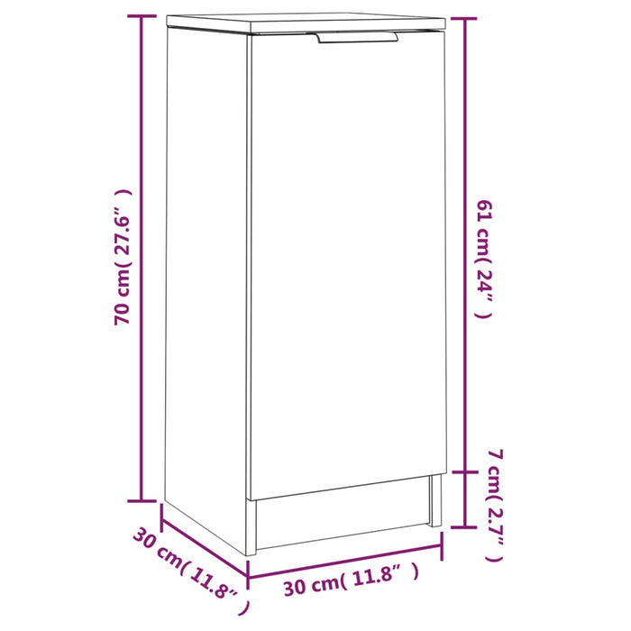 Credenze 2 pz Bianche 30x30x70 cm in Legno Multistrato