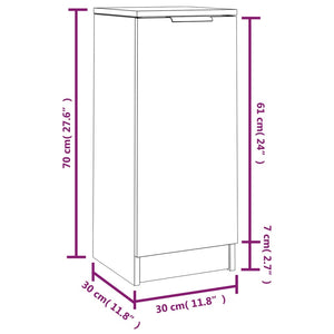 Credenze 2 pz Bianco Lucido 30x30x70 cm in Legno Multistrato cod mxl 13757