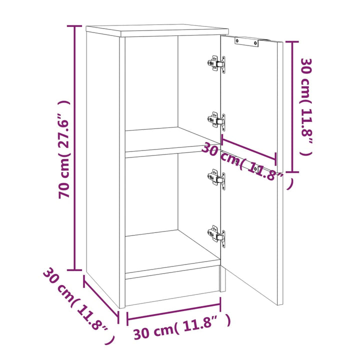 Credenza Rovere Sonoma 30x30x70 cm in Legno Multistrato cod mxl 63575