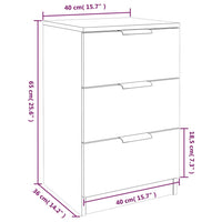 Comodini 2 pz Bianchi 40x36x65 cm 811269