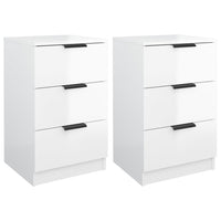 Comodini 2 pz Bianco Lucido 40x36x65 cm 811281