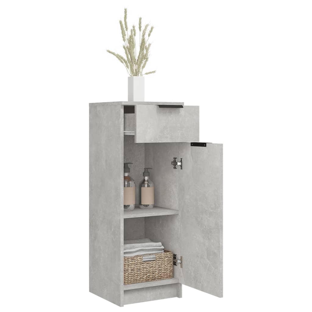 Armadio da Bagno Grigio Cemento 32x34x90cm in Legno Multistrato cod mxl 43171