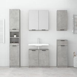 Mobile da Bagno Grigio Cemento 32x34x188,5 cm Legno Multistrato 811326