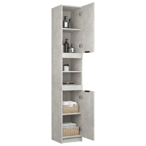 Mobile da Bagno Grigio Cemento 32x34x188,5 cm Legno Multistrato cod mxl 40295