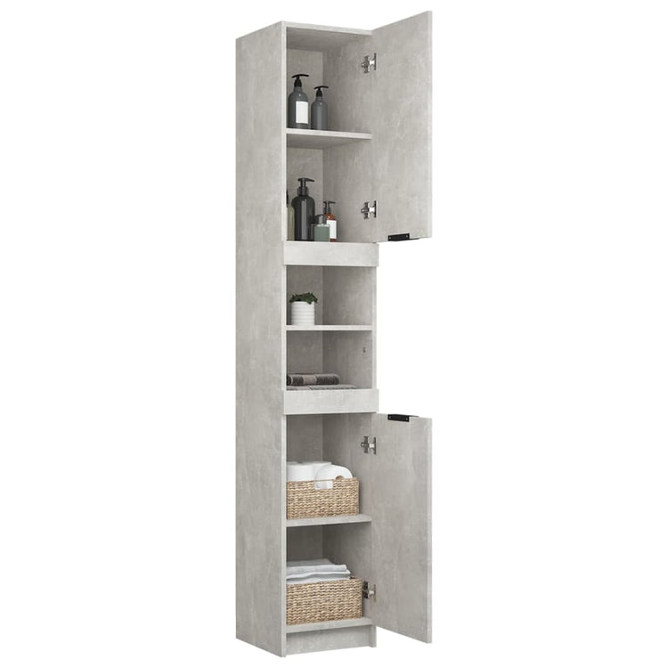 Mobile da Bagno Grigio Cemento 32x34x188,5 cm Legno Multistrato cod mxl 40295