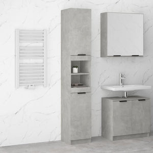 Mobile da Bagno Grigio Cemento 32x34x188,5 cm Legno Multistrato 811326