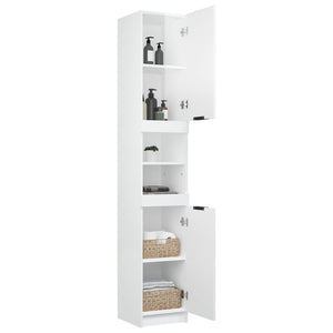 Mobile da Bagno Bianco Lucido 32x34x188,5 cm Legno Multistrato 811328