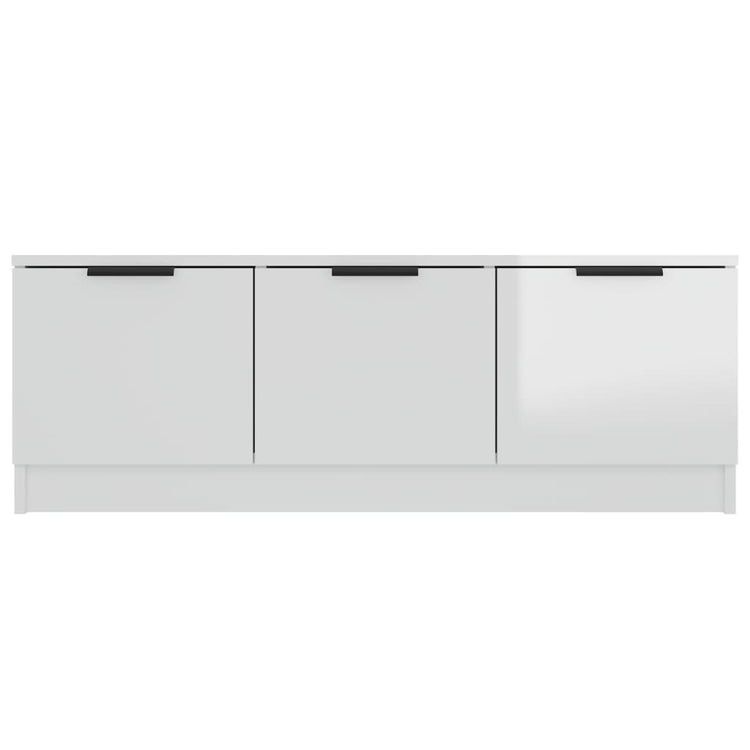 Mobile Porta TV Bianco Lucido 102x35x36,5 cm Legno Multistrato