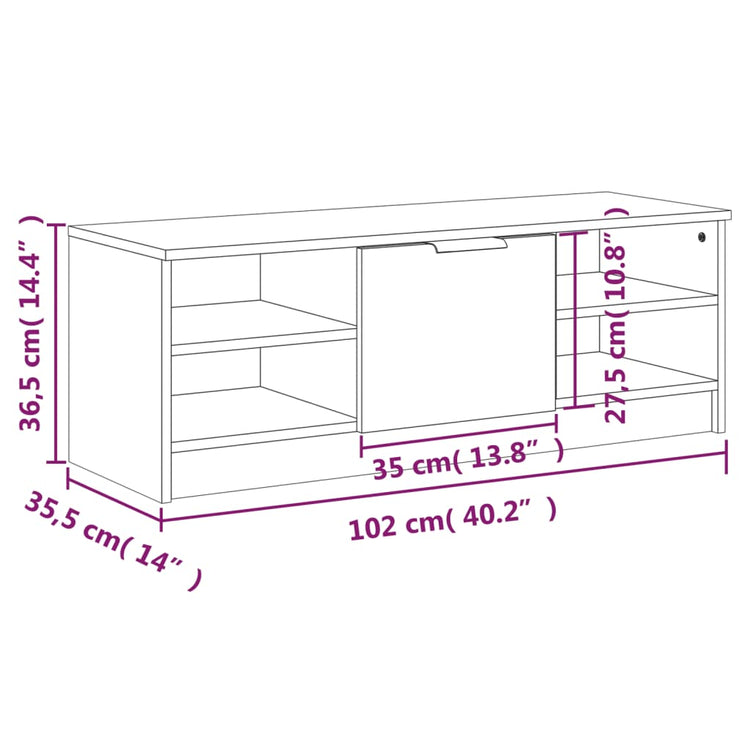 Mobile Porta TV Bianco 102x35,5x36,5 cm in Legno Multistrato cod mxl 16962