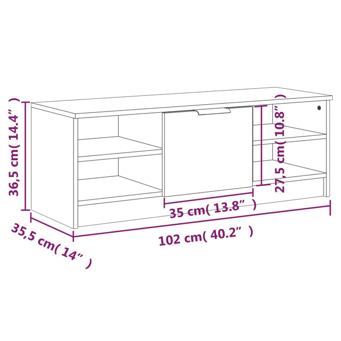 Mobile Porta TV Rovere Sonoma 102x35,5x36,5cm Legno Multistrato 811370