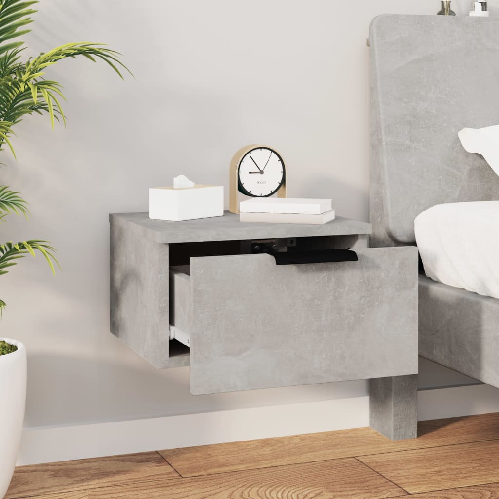 Comodino a Muro Grigio Cemento 34x30x20 cm cod mxl 50482