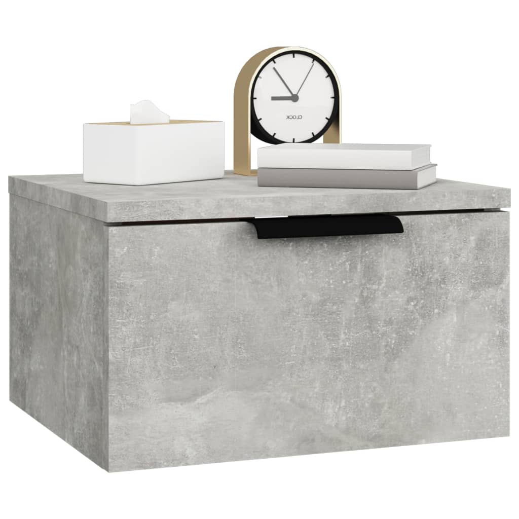 Comodino a Muro Grigio Cemento 34x30x20 cm cod mxl 50482