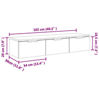 Armadietto a Muro Bianco Lucido 102x30x20 cm Legno Multistrato 811409