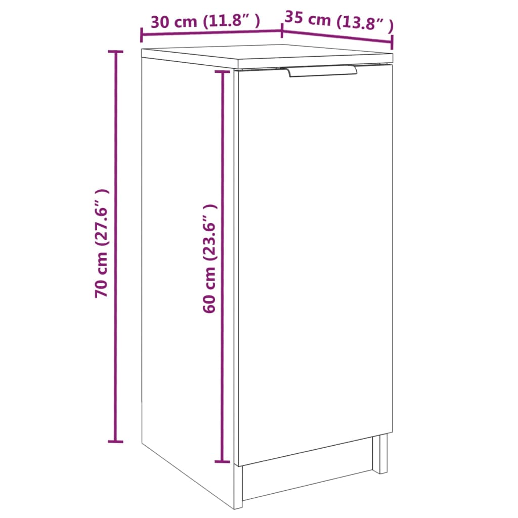 Scarpiera Bianca 30x35x70 cm in Legno Multistrato 811412