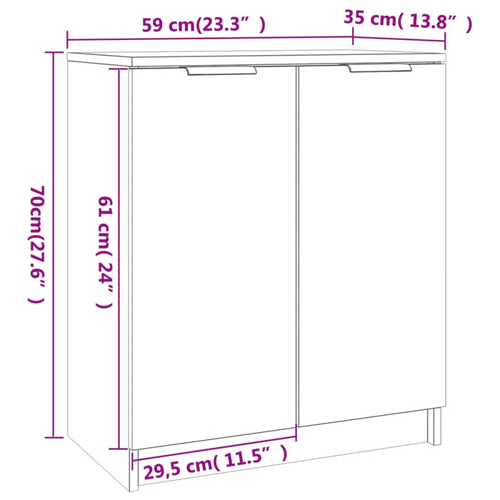 Scarpiera Nera 59x35x70 cm in Legno Multistrato 811422