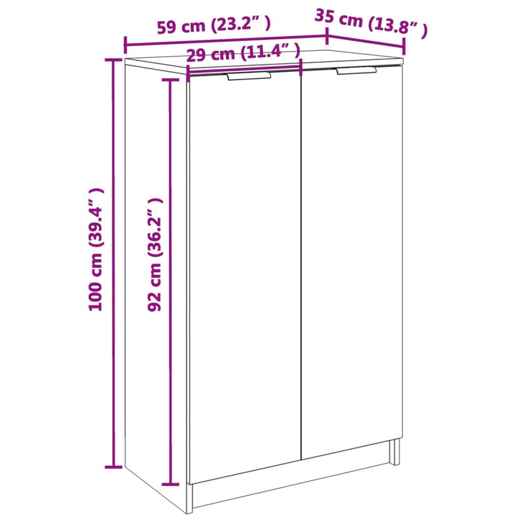 Scarpiera Nera 59x35x100 cm in Legno Multistrato 811440